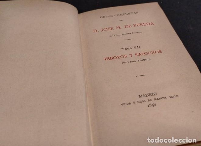 Libros: Jos&eacute; M. de Pereda - Esbozos y rasgu&ntilde;os (1898) - - Foto 2