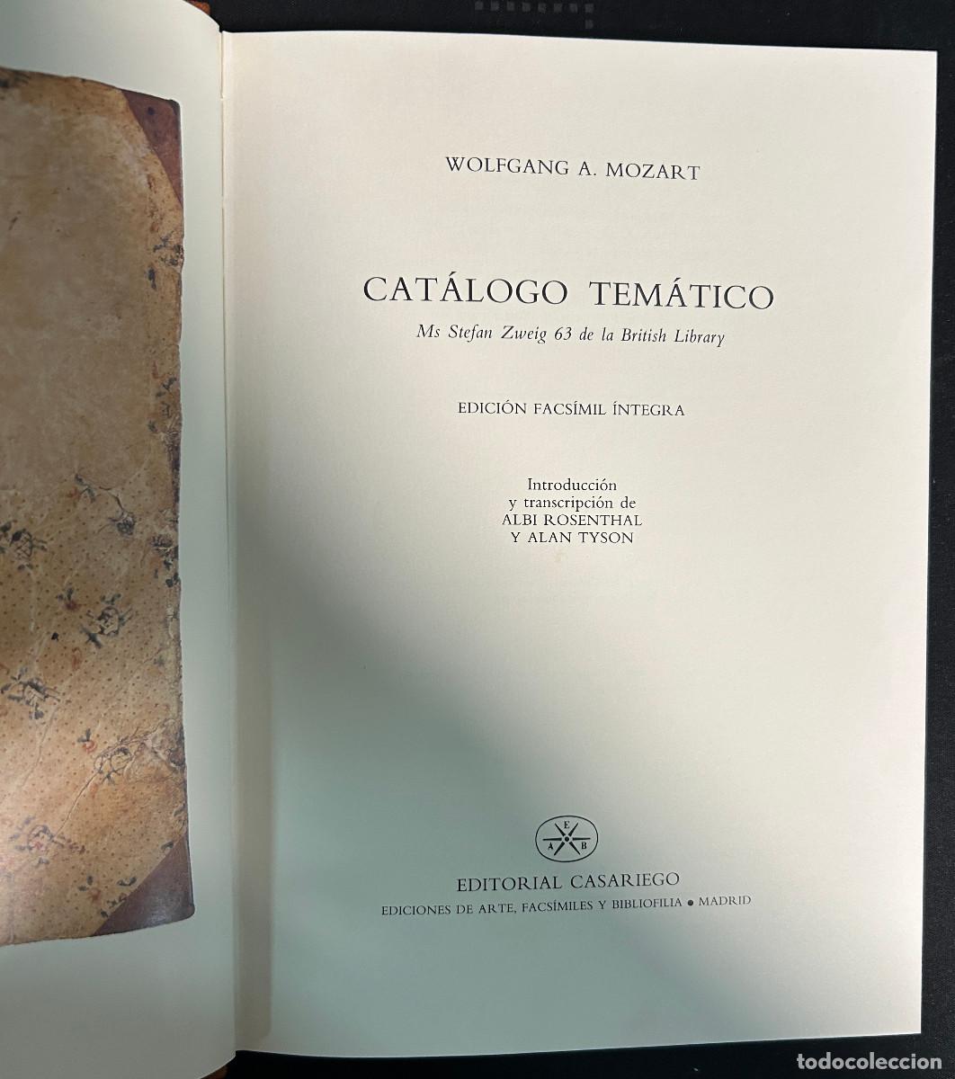 Libros: MOZART CAT&Aacute;LOGO TEM&Aacute;TICO - EDICI&Oacute;N FACS&Iacute;MIL INTEGRA - 1990 - MADRID NUMERADO - Foto 2