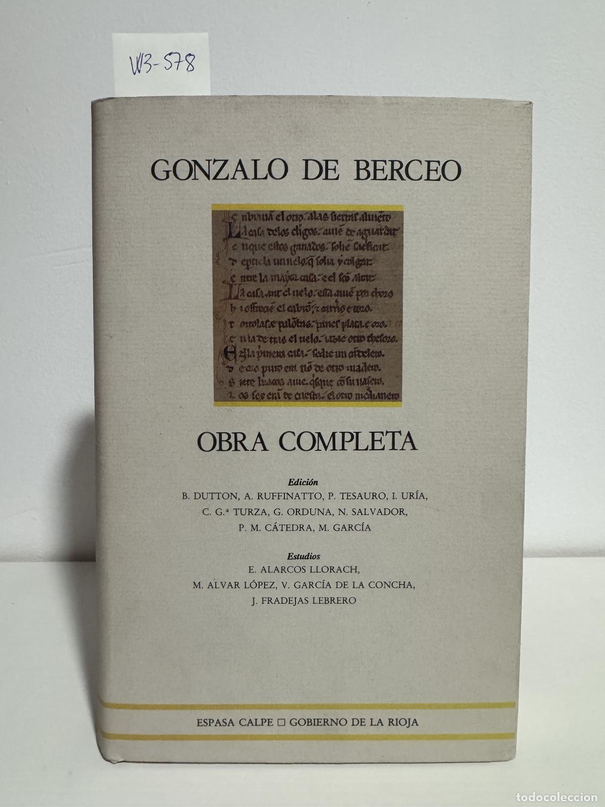 Libros: de BERCEO, Gonzalo. - Obra Completa. - Foto 1