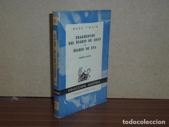 Libros: FRAGMENTOS DEL DIARIO DE AD&Aacute;N Y DIARIO DE EVA - Twain, Mark