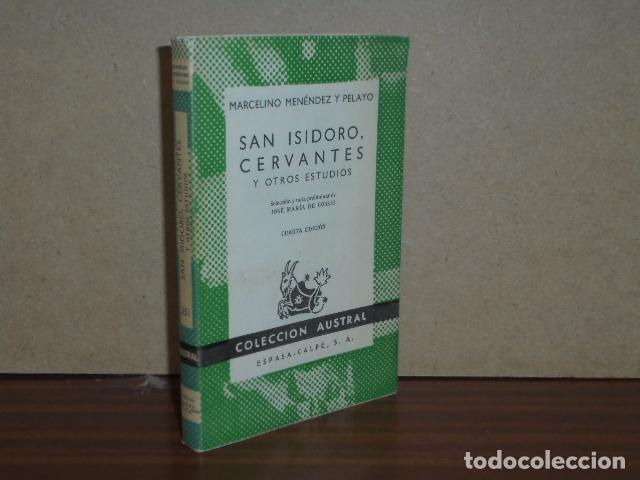 Libros: SAN ISIDORO, CERVANTES y otros estudios - Men&eacute;ndez y Pelayo, Marcelino