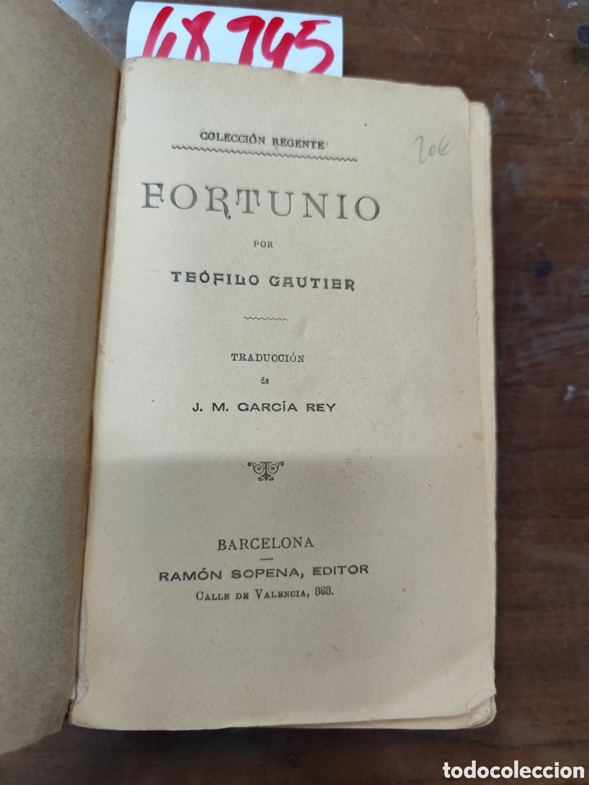 Libros: FORTUNIO. Colecci&oacute;n Regente - GAUTIER,Te&oacute;filo - Foto 2
