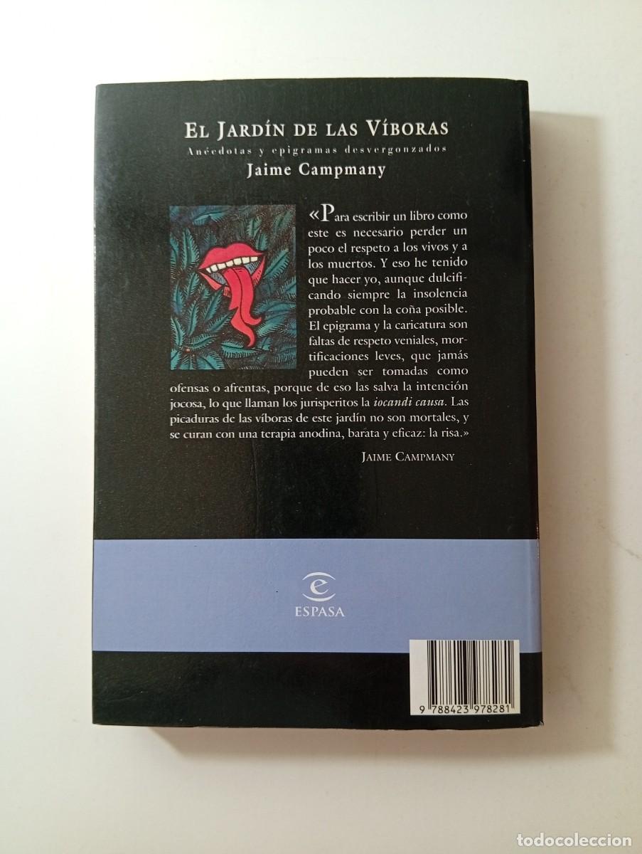 Libros: EL JARD&Iacute;N DE LAS V&Iacute;BORAS - JAIME CAMPMANY - ESPASA - Foto 2