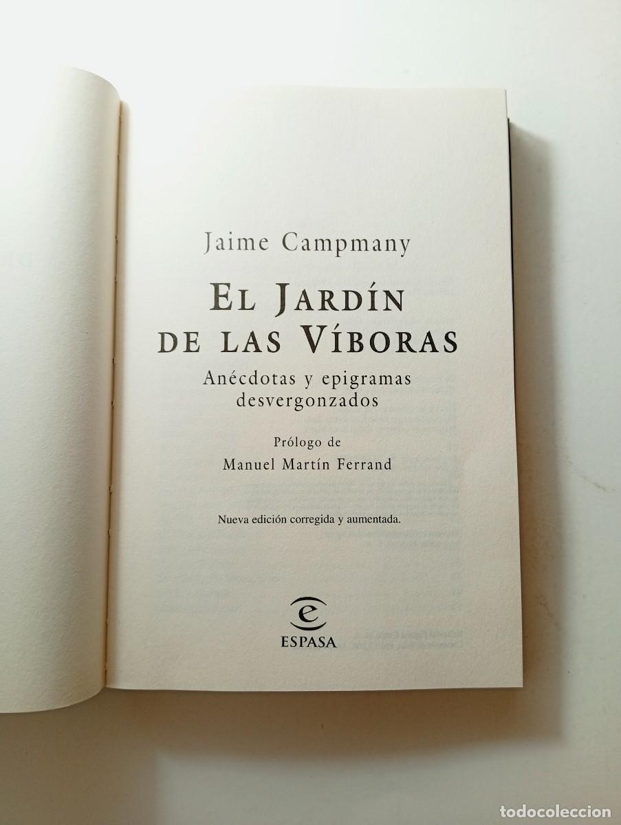 Libros: EL JARD&Iacute;N DE LAS V&Iacute;BORAS - JAIME CAMPMANY - ESPASA - Foto 3
