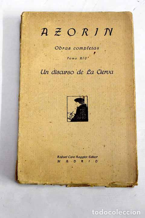 Libros: Un discurso de la Cierva.- Martinez Ruiz, Jos&eacute; (Azor&iacute;n) - Foto 1