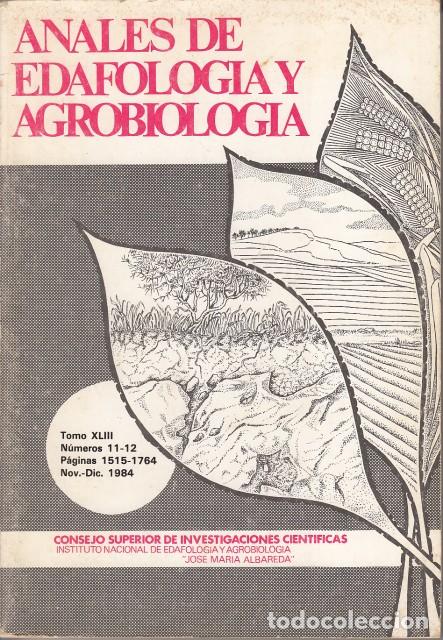 Libros: ANALES DE EDAFOLOGIA Y AGROBIOLOGIA - CSIC - Foto 1