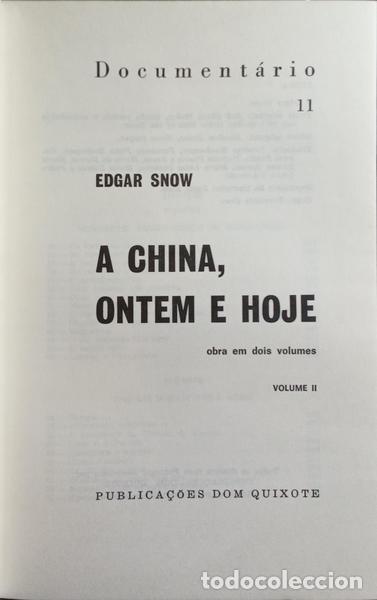 Libros: SNOW. (Edgar) - A CHINA, ONTEM E HOJE. [2 VOLS.] - Foto 2