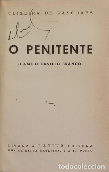 Libros: TEIXEIRA DE PASCOAES. - O PENITENTE. - Foto 2