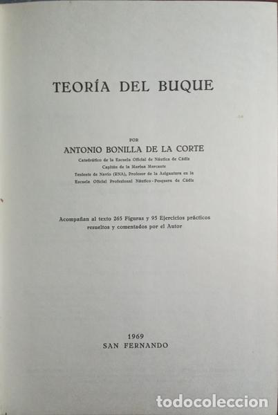 Libros: BONILLA DE LA CORTE. (Antonio) - TEOR&Iacute;A DEL BUQUE. - Foto 2