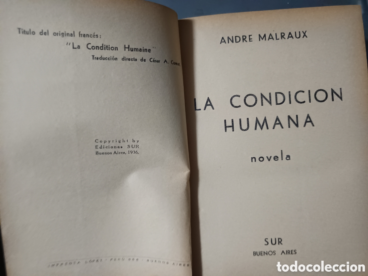 Libros: LA CONDICI&Oacute;N HUMANA. - MALRAUX, Andre. - Foto 2