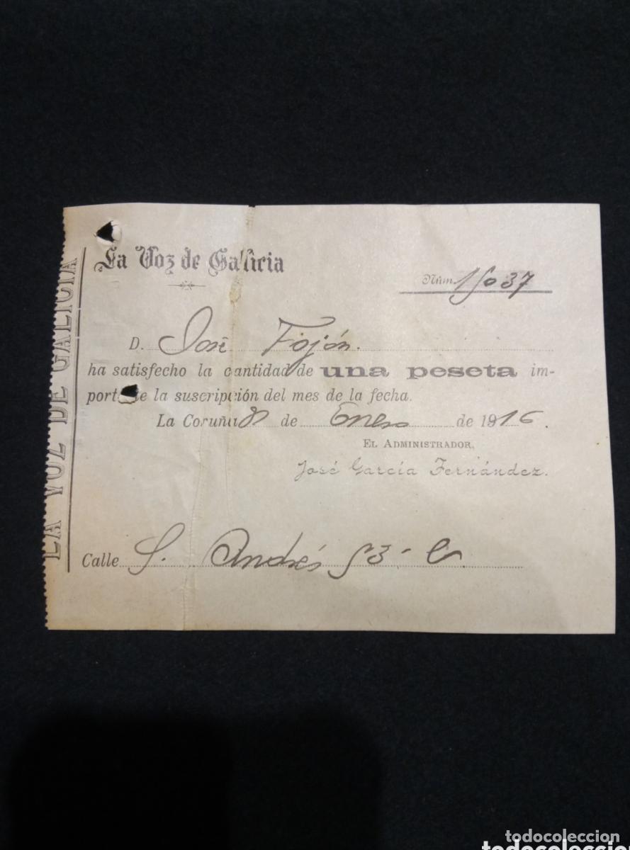 SUSCRIPCION LA VOZ DE GALICIA. LA CORU&Ntilde;A. 1916 -