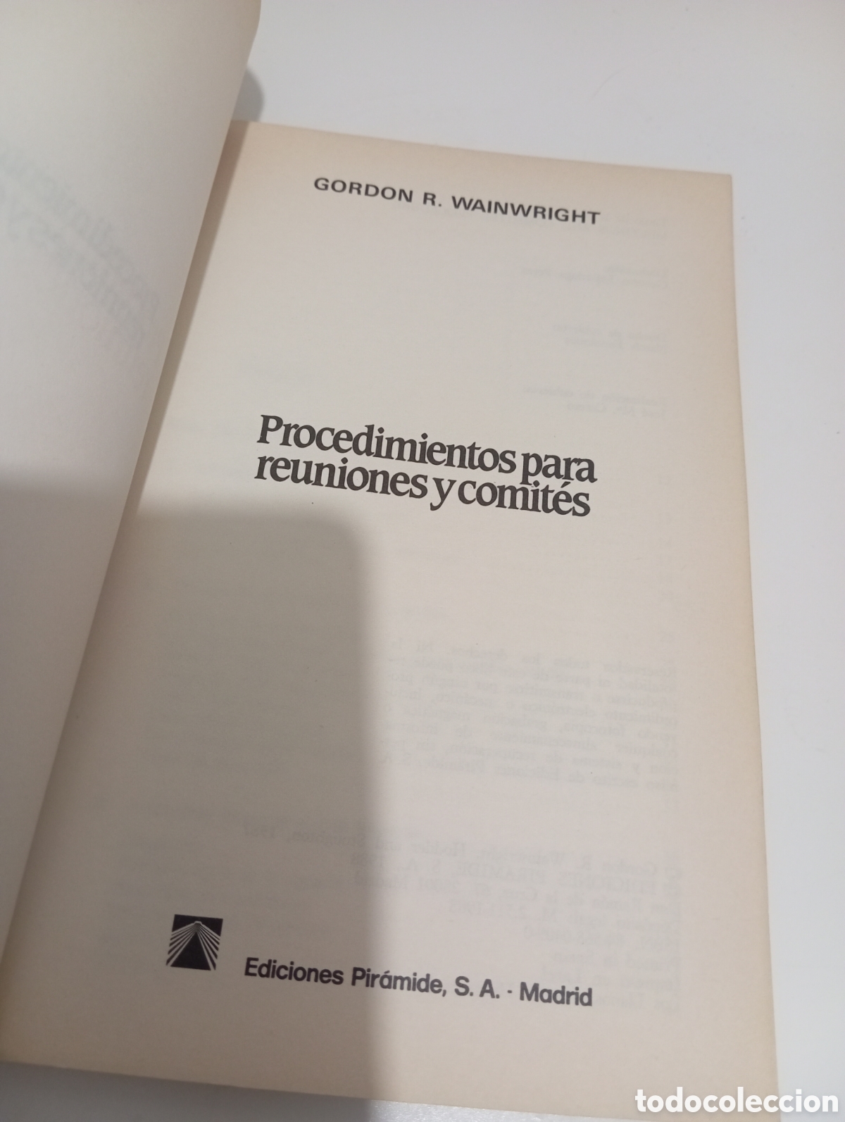 Libros: Procedimientos para reuniones y comit&eacute;s. Gordon R. Wainwright - Foto 4