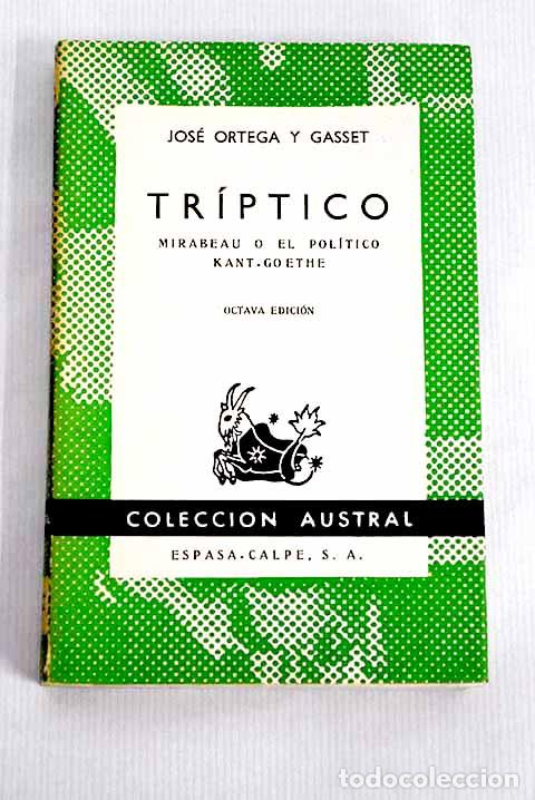 Libros: Tr&iacute;ptico: Ortega y Gasset, Jos&eacute;.- Ortega y Gasset, Jos&eacute; - Foto 1