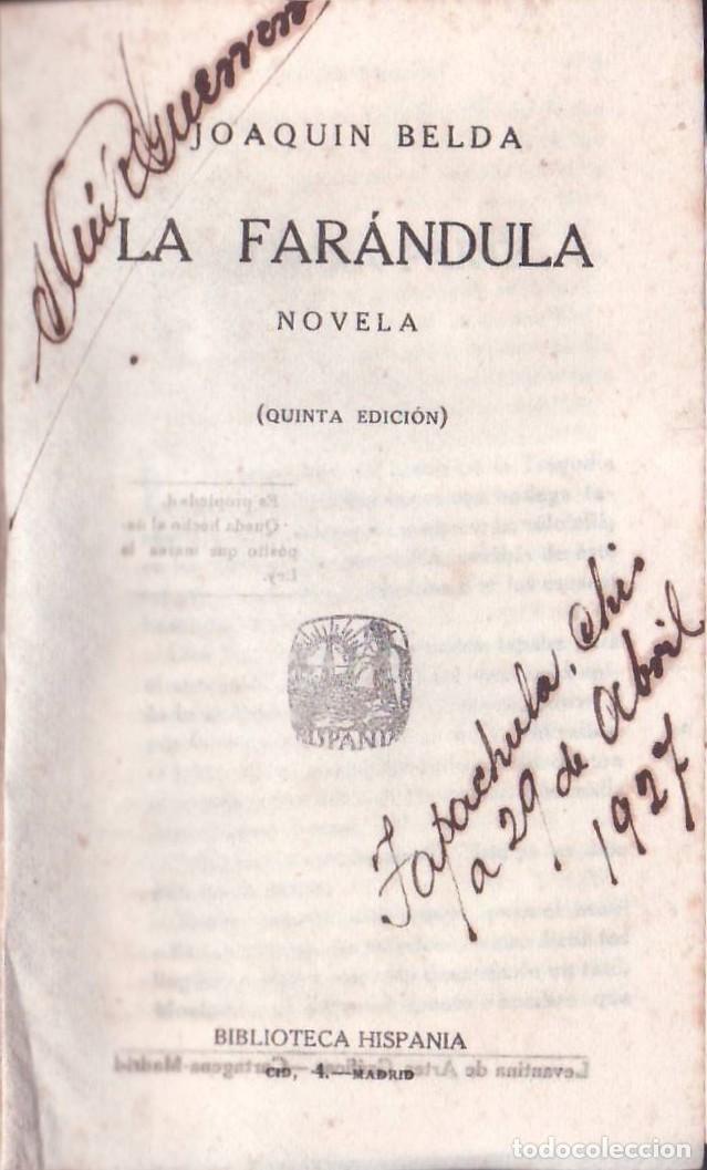 Libros: BELDA, Joaqu&iacute;n.- - La far&aacute;ndula. Novela. - Foto 1