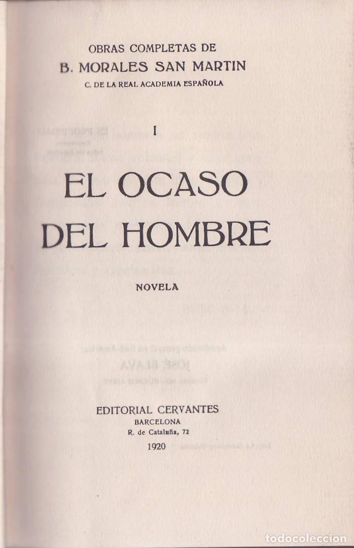 Libri di seconda mano: MORALES SAN MARTIN, B.- - El ocaso del hombre.