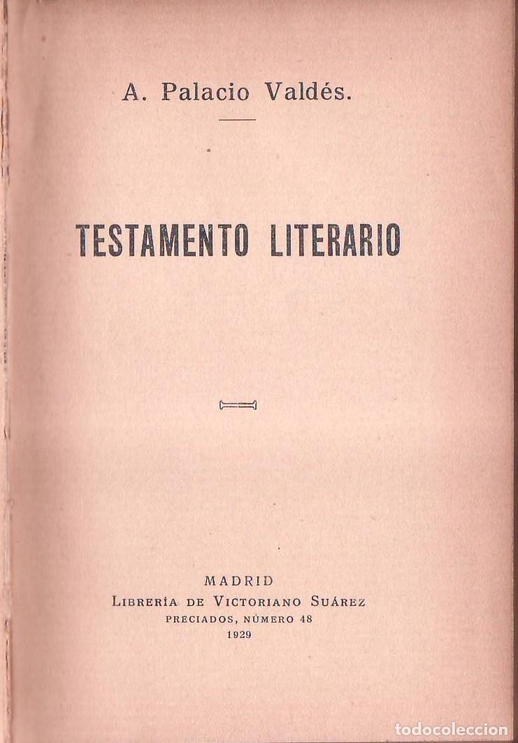 Libros: PALACIO VALDES, Armando.- - Testamento literario. - Foto 1