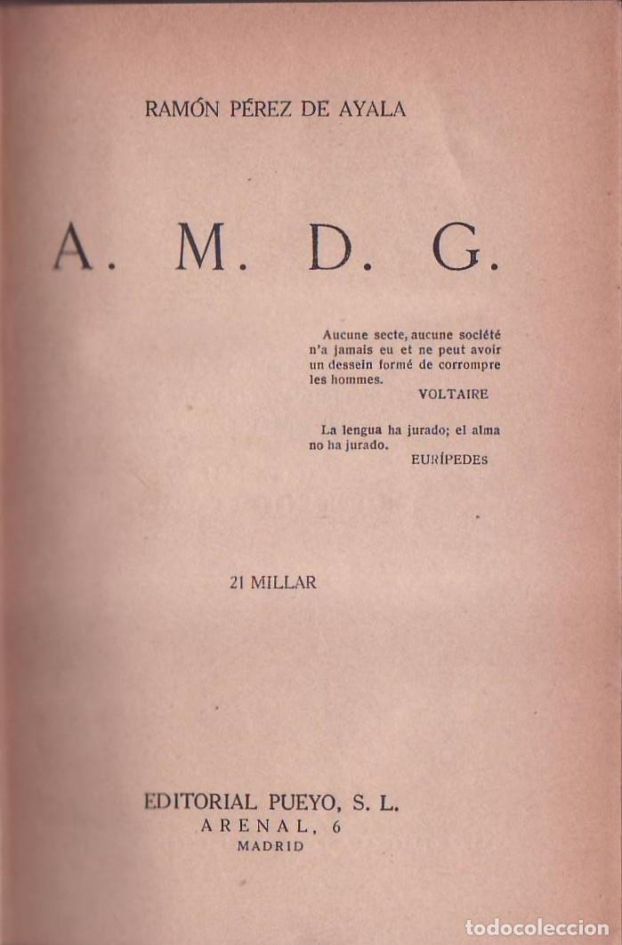 Libros: PEREZ DE AYALA, Ram&oacute;n.- - A. M. D. G. - Foto 1