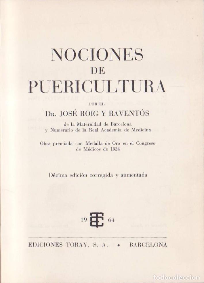 Libri di seconda mano: ROIG Y RAVENTOS, Jos&eacute;.- - Nociones de puericultura.