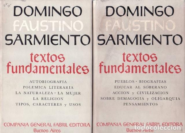 Libros: SARMIENTO, Faustino Sarmiento.- - Textos fundamentales. 2 tomos. - Foto 1