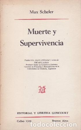 Libros: SCHELER, Max.- - Muerte y Supervivencia. - Foto 1