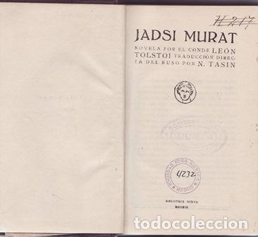 Libros: TOLSTOI, Le&oacute;n.- - Jadsi Murat. - Foto 1