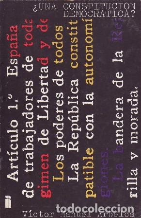 Libros: ARBELOA, V&iacute;ctor Manuel.- - &iquest;Una Constituci&oacute;n Democr&aacute;tica? - Foto 1