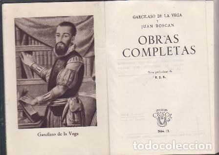 Libros: GARCILASO Y BOSC&Aacute;N.- - Obras completas. - Foto 1