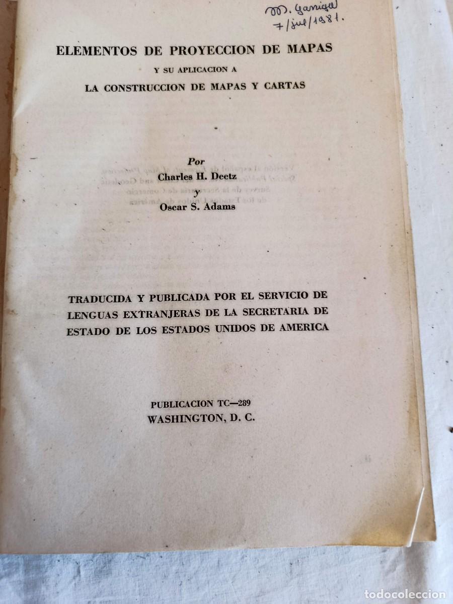 Libros: Elementos de proyecci&oacute;n de mapas y su aplicaci&oacute;n a la construcci&oacute;n de mapas y cartas - Foto 3