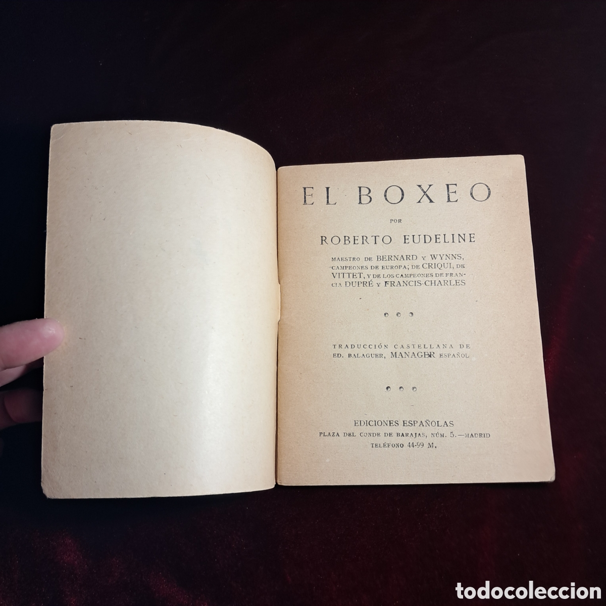 Libros: EL BOXEO. Roberto Eudeline. Ed. Espa&ntilde;olas. S.f - Foto 3
