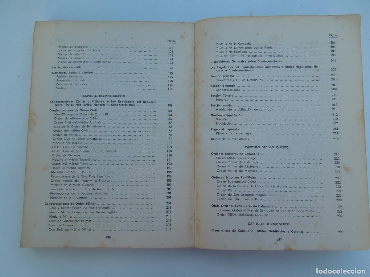 Libros: TRATADO DE PROTOCOLO - JACINTO CANO DE LA VEGA- TERCERA EDICION AUMENTADA.. VALENCIA 1965 - Foto 6