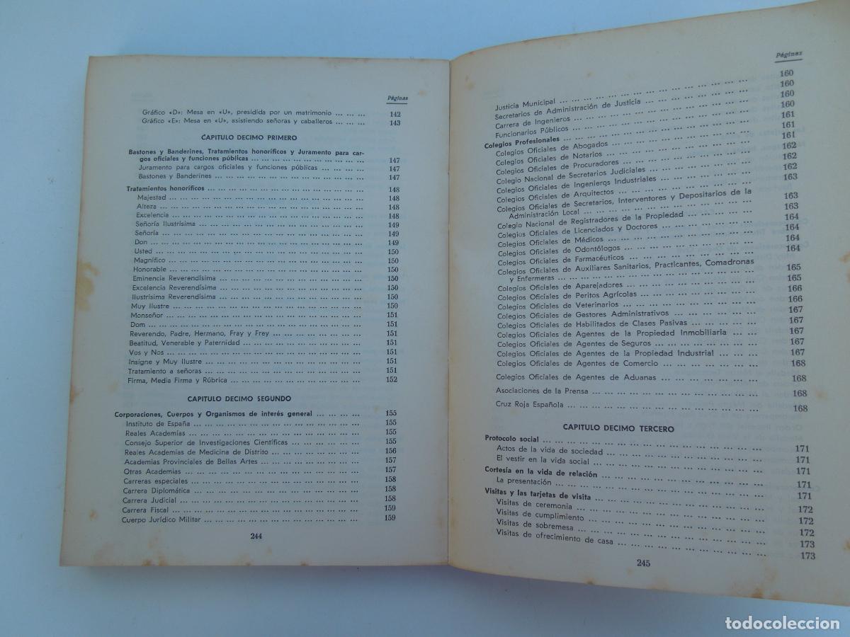 Libros: TRATADO DE PROTOCOLO - JACINTO CANO DE LA VEGA- TERCERA EDICION AUMENTADA.. VALENCIA 1965 - Foto 7