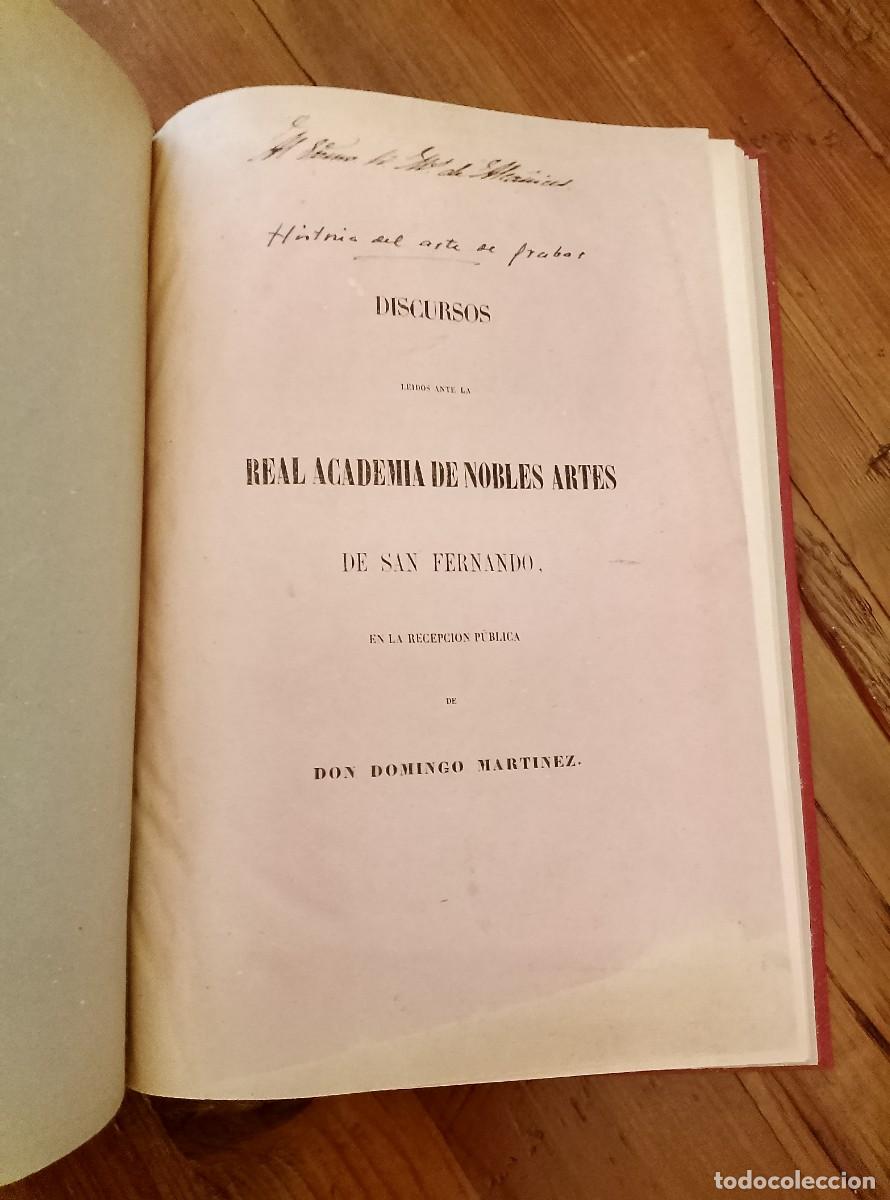 B&uuml;cher: Domingo Martinez (Discurso) - Joaqu&iacute;n Francisco Pacheco (Contestaci&oacute;n) - Historia del Arte de Grabar