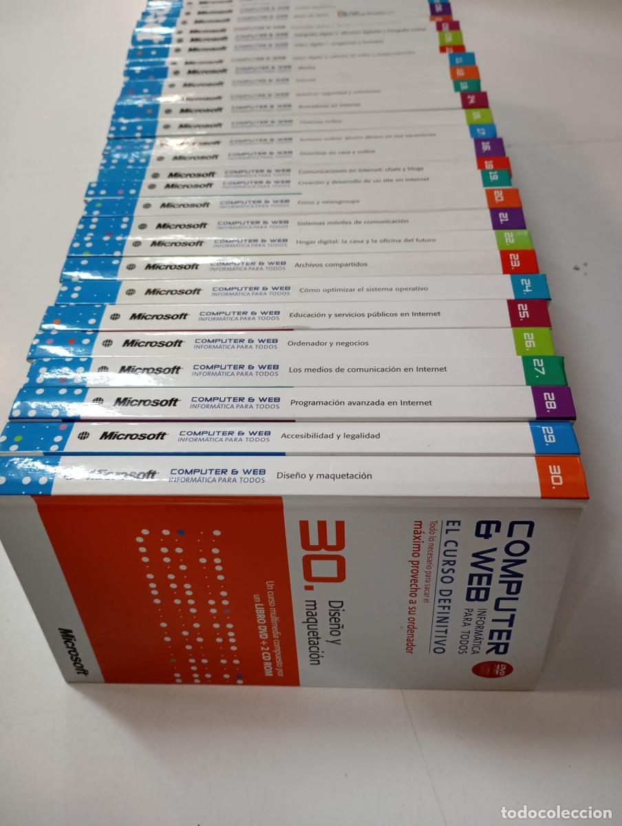 Libros: COMPUTER & WEB. INFORM&Aacute;TICA PARA TODOS. EL CURSO DEFINITIVO MICROSOFT. 30 TOMOS COLECCI&Oacute;N COMPLETA. - Foto 4