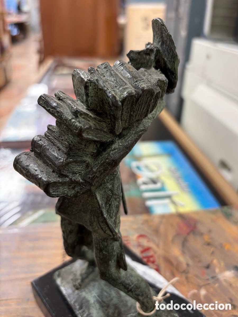 Libros: QUIJOTE LIBROS, ESCULTURA DE BRONCE - MORLA - Foto 3