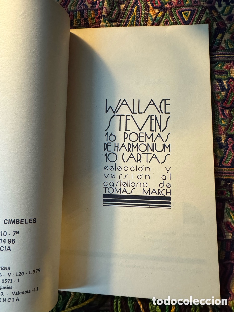 Libros: Wallace Stevens 10 poemas de Harmonium Cartas - Foto 3
