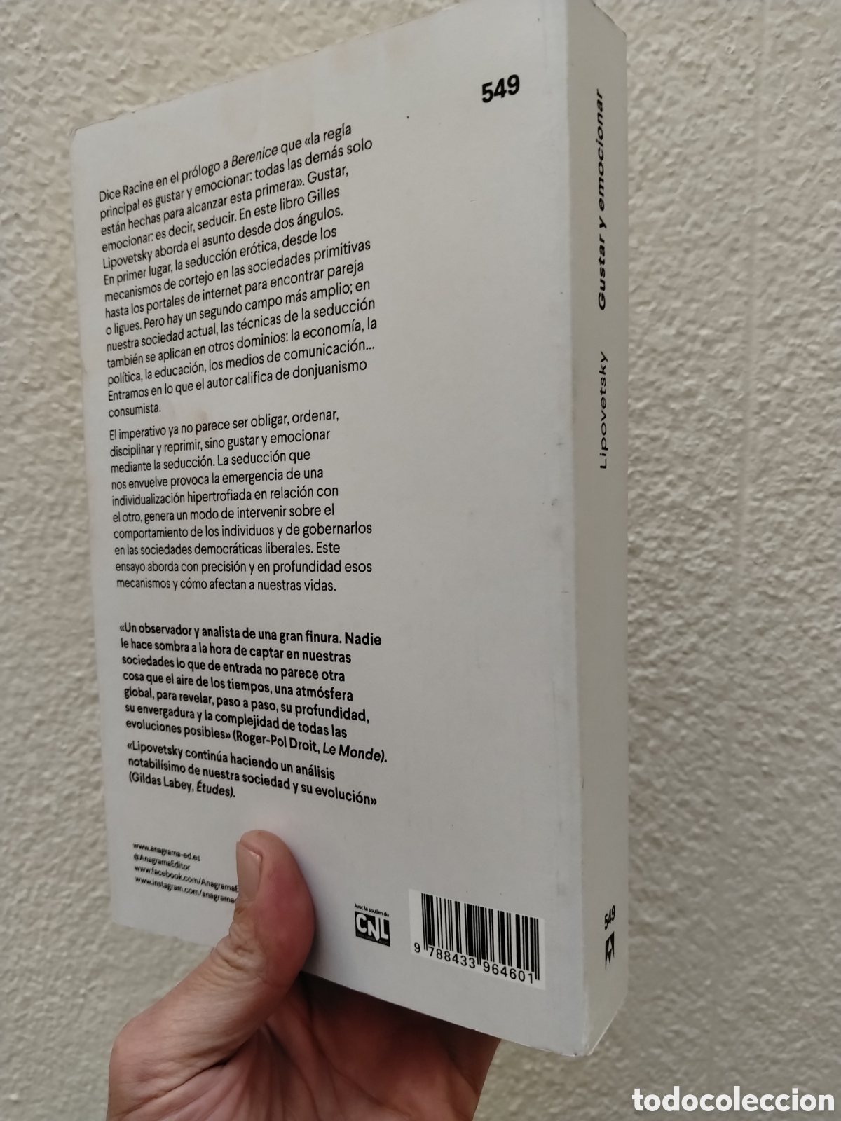 Libros: GILLES LIPOVETSKY. GUSTAR Y EMOCIONAR. ANAGRAMA. PRIMERA EDICION - Foto 2