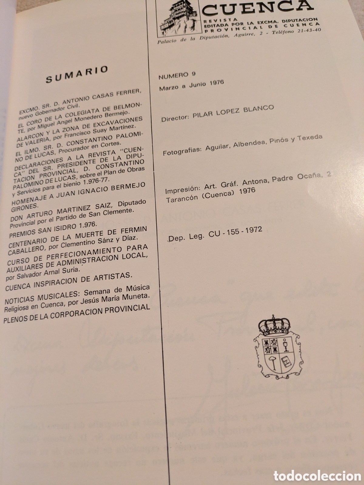 Libros: Cuenca.Libro revista n&uacute;mero 9- 1976 - Foto 2
