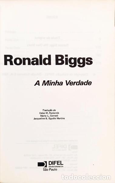 Libros: BIGGS. (Ronald Arthur) - RONALD BIGGS: A MINHA VERDADE. - Foto 2