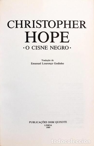 Libros: HOPE. (Christopher) - O CISNE NEGRO. - Foto 2