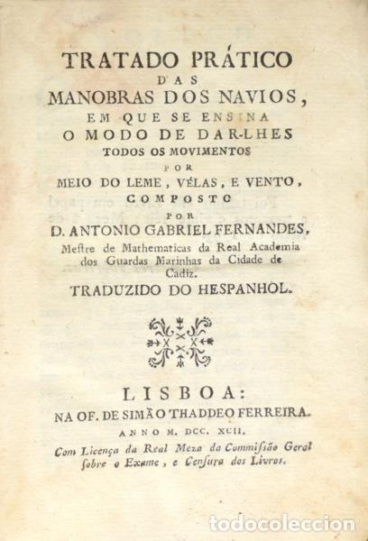 books: FERNANDES. (Antonio Gabriel) - TRATADO PR&Aacute;TICO DAS MANOBRAS DOS NAVIOS,