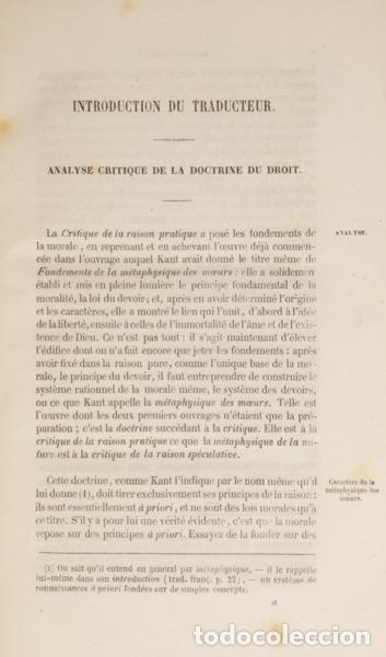 Libros: KANT. (Immanuel) - &Eacute;L&Eacute;MENTS M&Eacute;TAPHYSIQUES DE LA DOCTRINE DU DROIT. - Foto 2