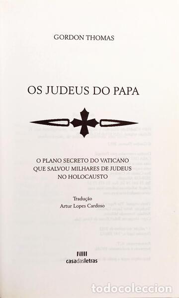Libros: THOMAS. (Gordon) - OS JUDEUS DO PAPA. - Foto 2