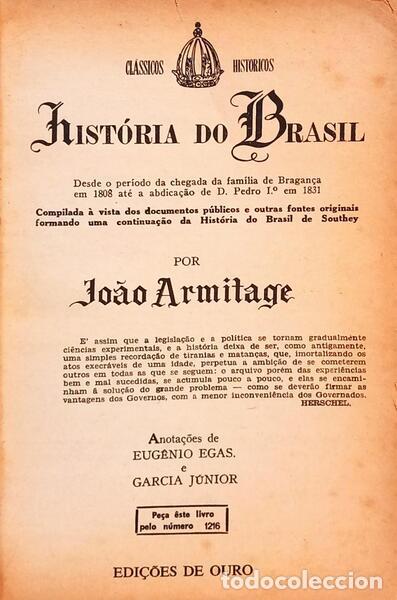 Libros: ARMITAGE. (Jo&atilde;o) - HIST&Oacute;RIA DO BRASIL. - Foto 2
