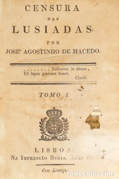 Libri di seconda mano: MACEDO. (Jos&eacute; Agostinho de) - CENSURA DAS LUSIADAS.