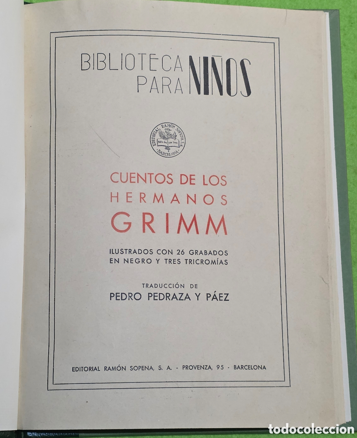 Libros: Cuentos de los hermanos grimm. Ed sopena.1942 - Foto 3