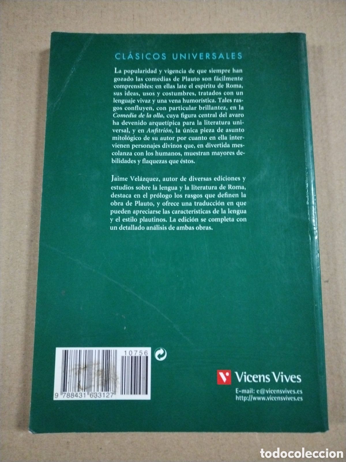 Libros: Comedia de la olla &ndash; Anfitri&oacute;n. Plauto. Vicens Vives. - Foto 2