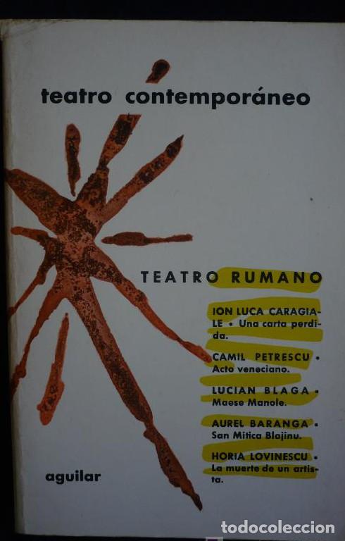books: TEATRO RUMANO.ION LUCA, PETRESCU, BLAGA, BARANGA, LOVINESCU. AGUILAR 1972 466 PAG -