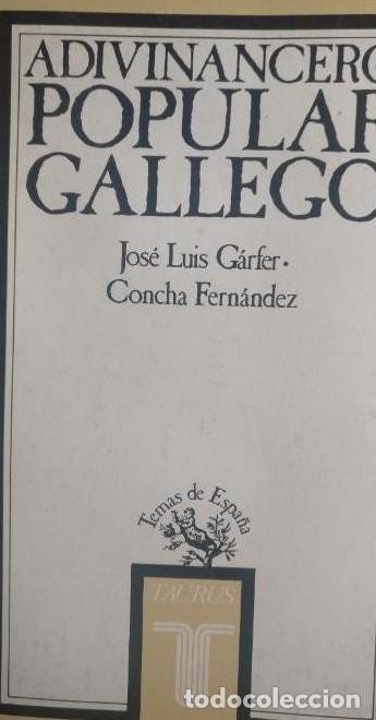 Libros: DIVINANCERO POPULAR GALLEGO GARFER / FERN&Aacute;NDEZ TAURUS, TEMAS DE ESPA&Ntilde;A (1984) 299pp -