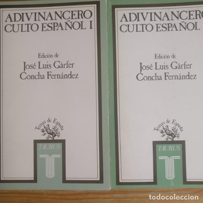 Libros: Adivinancero culto espa&ntilde;ol I y II VVAA 2 tomos Publicado por Taurus (1990) 234 y 240pp -