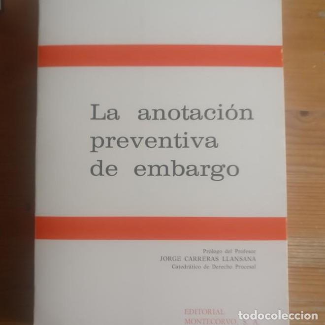 B&uuml;cher: La anotaci&oacute;n preventiva de embargo Rif&aacute; Soler, Jos&eacute; Mar&iacute;a Publicado por Montecorvo (1983) 537pp -